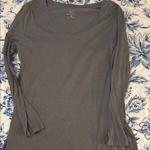 New York & Company Women's Gray Long Sleeve Blouse